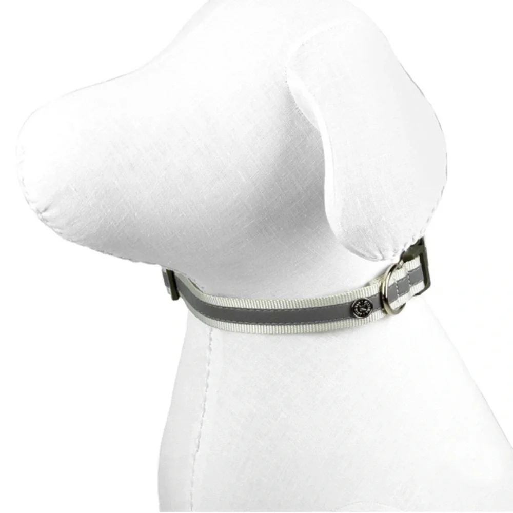 NWT Martha Stewart Adjustable Nylon Dog Collar gray. Size 14 (neck 10-14